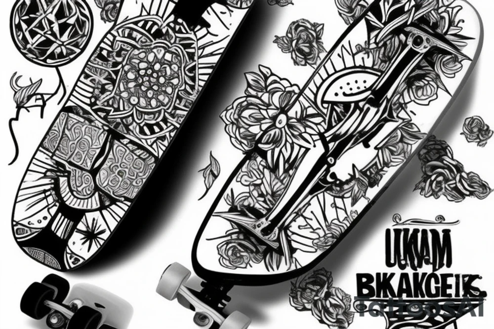 I want a simple skateboard tattoo idea