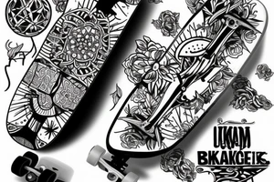 I want a simple skateboard tattoo idea