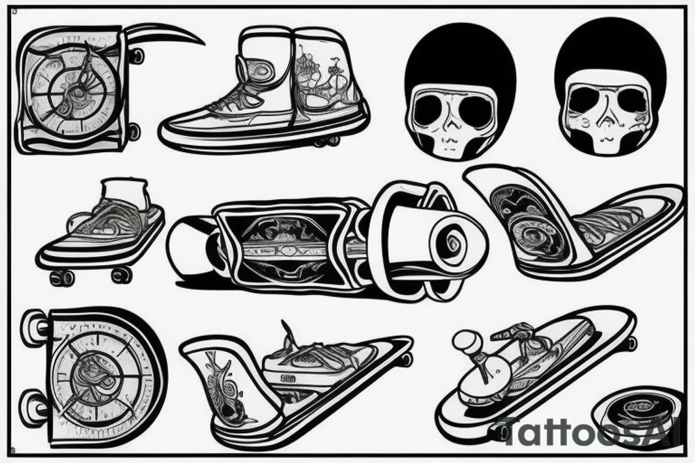 Simple skateboard tatto tattoo idea