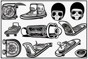 Simple skateboard tatto tattoo idea