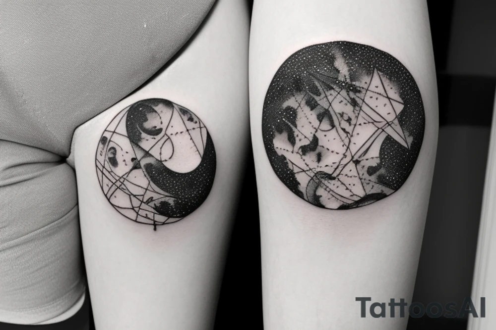 earth moon constellation tattoo idea
