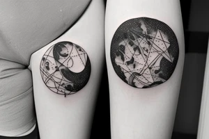 earth moon constellation tattoo idea