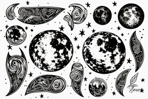 earth moon constellation tattoo idea