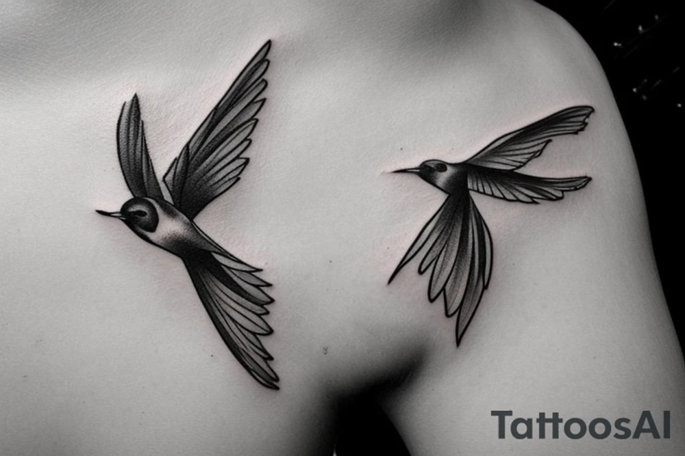 swallow flying tattoo idea