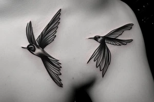 swallow flying tattoo idea