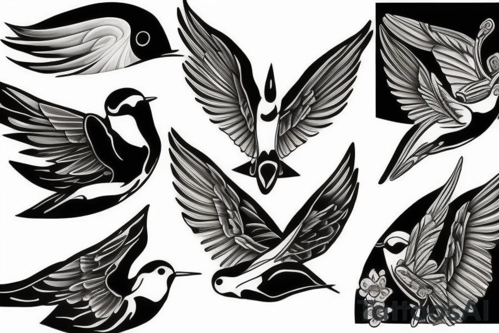 swallow flying tattoo idea