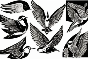 swallow flying tattoo idea