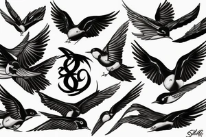swallow flying tattoo idea