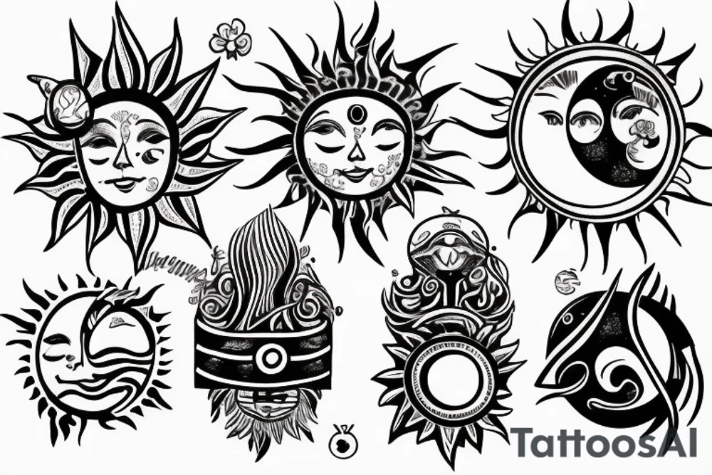Silver city title with a sun and moon tattoo idea