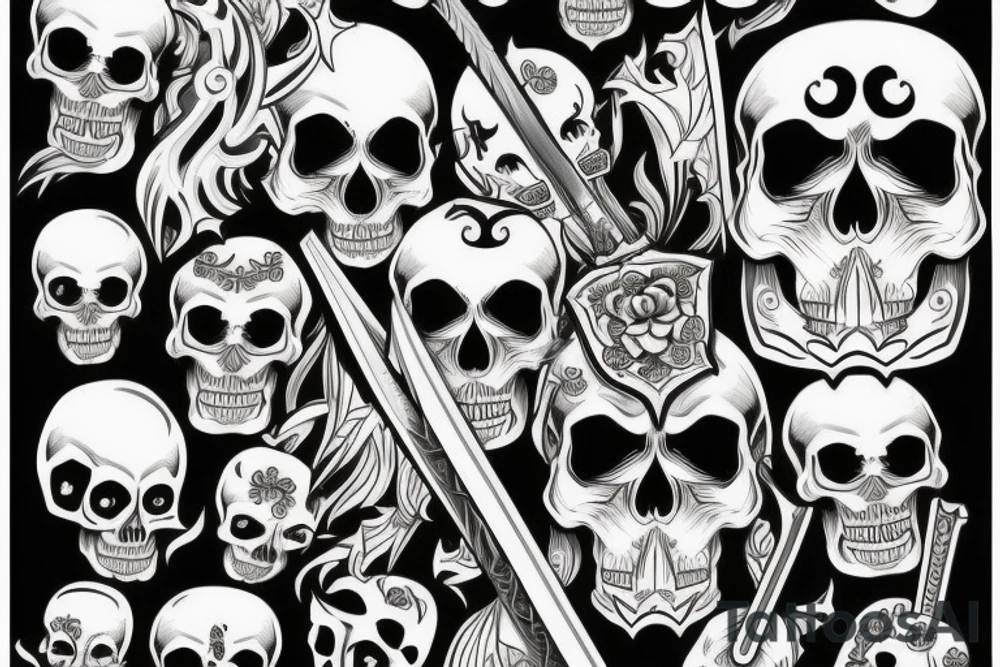 Skull and sword tattoo idea