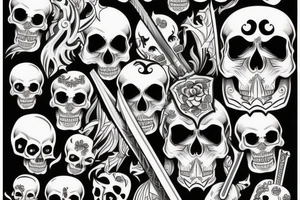 Skull and sword tattoo idea