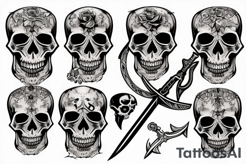 Skull and sword tattoo idea