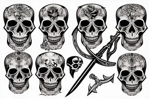 Skull and sword tattoo idea