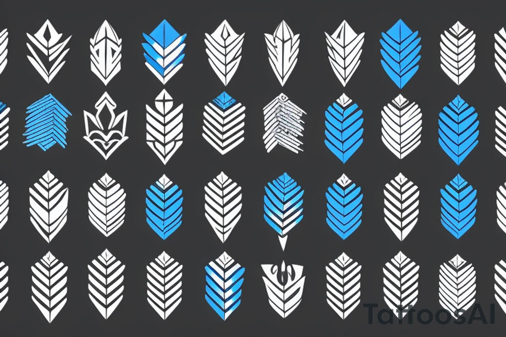 Bundle of arrows, wrapped blue ribbon tattoo idea