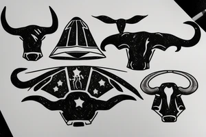 UFO abducting a longhorn tattoo idea