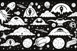UFO abducting a longhorn tattoo idea