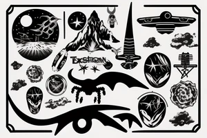 UFO abducting a longhorn tattoo idea