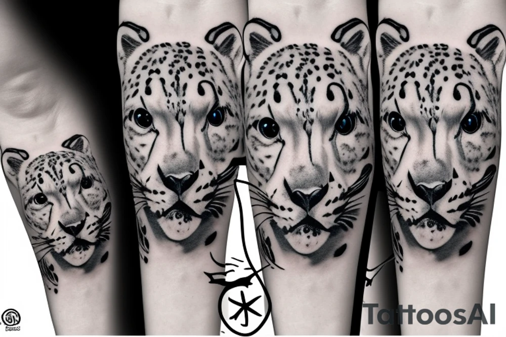 Snow leopard tattoo idea
