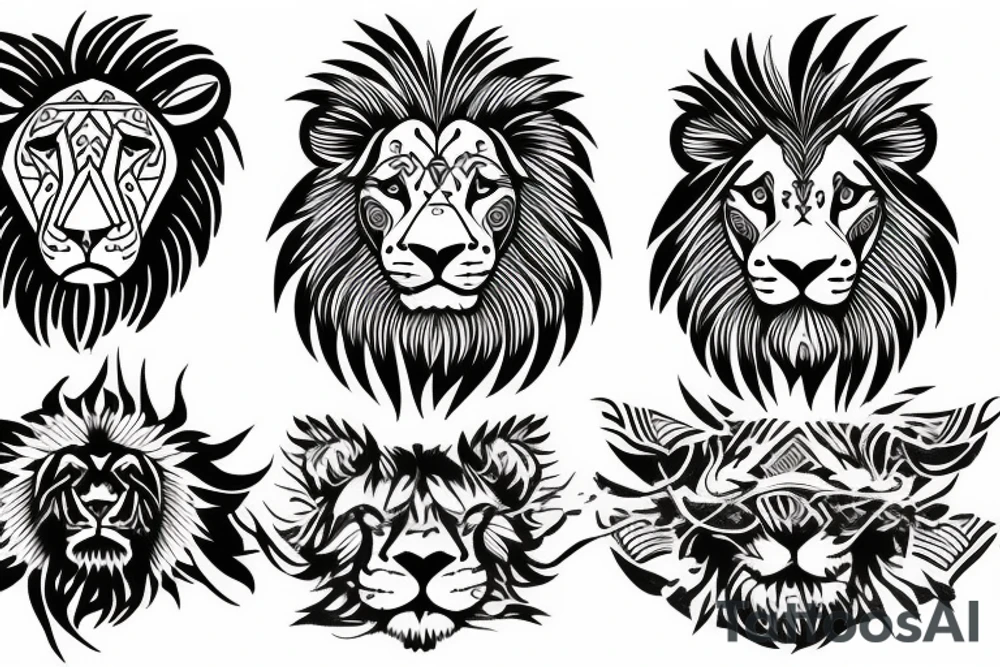 Calm Lion tattoo idea