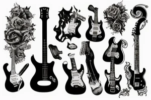 Rock and roll guitar tattoo idea