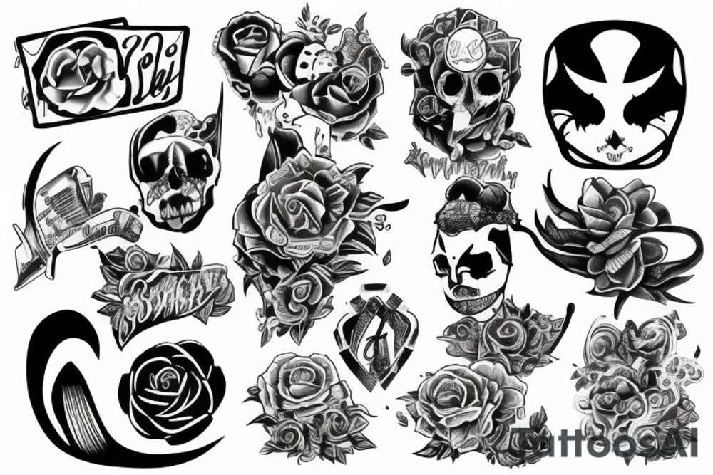 Rock and roll tattoo idea