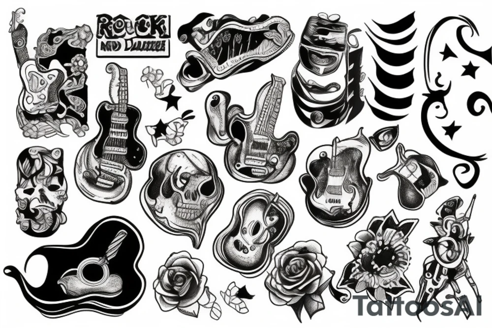 Rock and roll tattoo idea