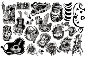 Rock and roll tattoo idea