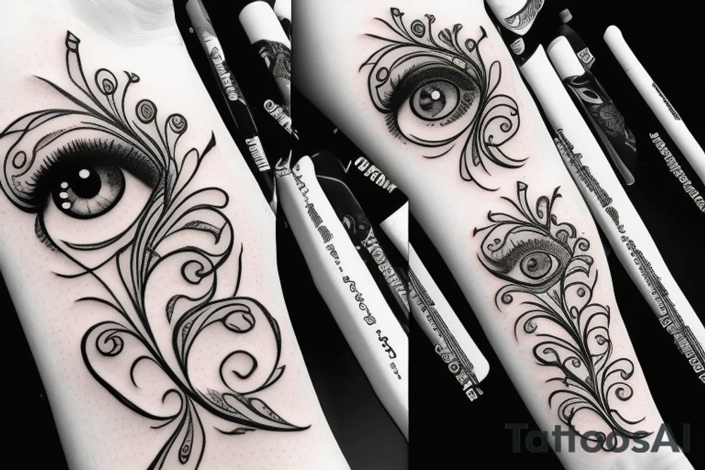 Eye with flowers tattoo idea