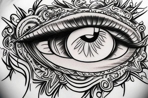 Angel Eye between clouds tattoo idea