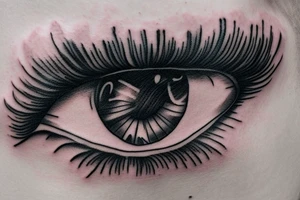 Angel Eye between clouds tattoo idea