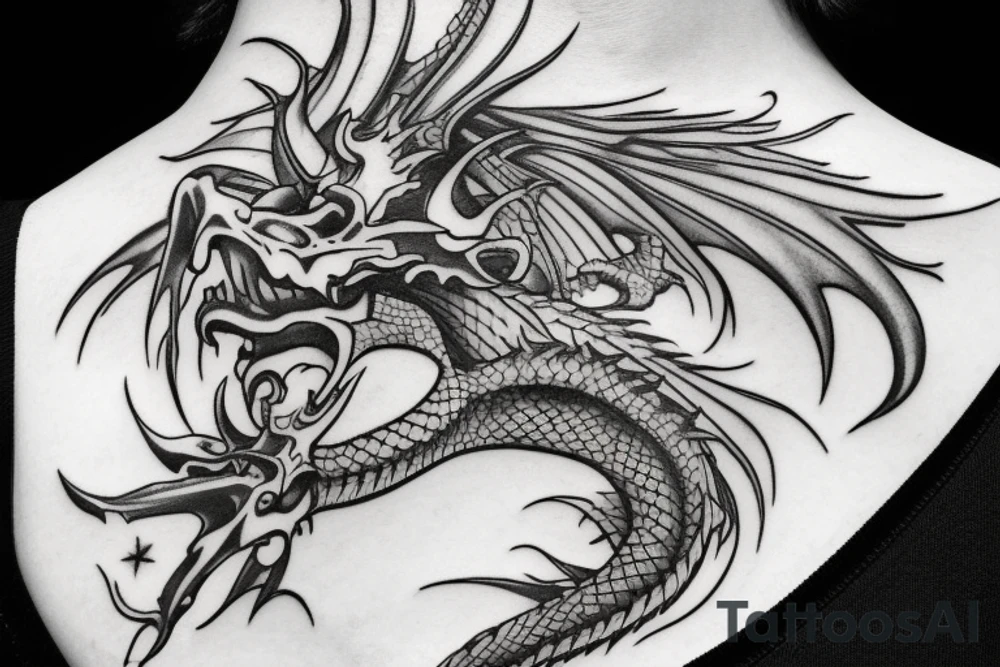 Dragon on the neck tattoo idea