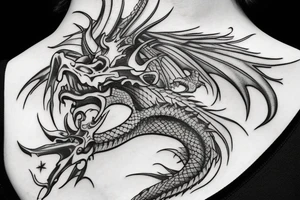 Dragon on the neck tattoo idea