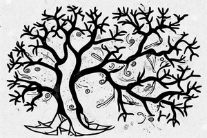 acacia tree made out of snakes tattoo idea