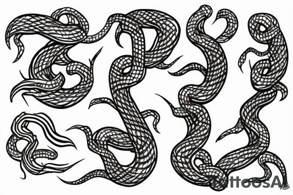 acacia tree made out of snakes tattoo idea