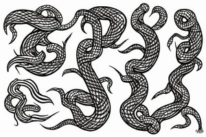 acacia tree made out of snakes tattoo idea
