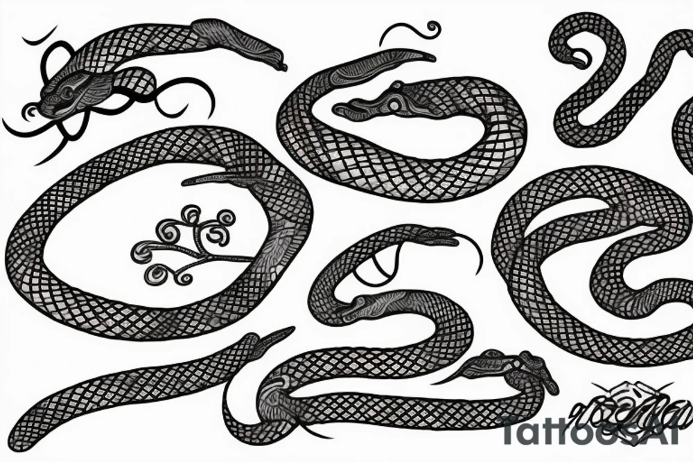 acacia tree made out of snakes tattoo idea