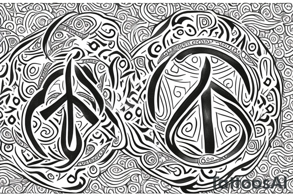 a Diya tattoo with the flame off to the side of the Diya but underneath an infinite symbol with symbols of love peace and prosperity incorporated around tattoo idea