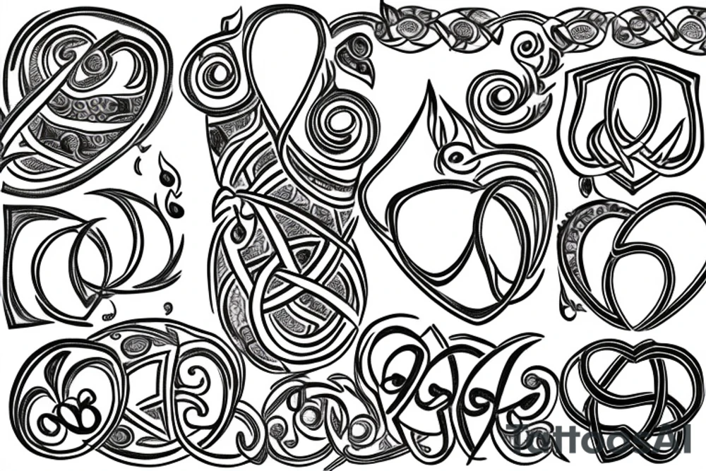 a Diya tattoo with the flame off to the side of the Diya but underneath an infinite symbol with symbols of love peace and prosperity incorporated around tattoo idea