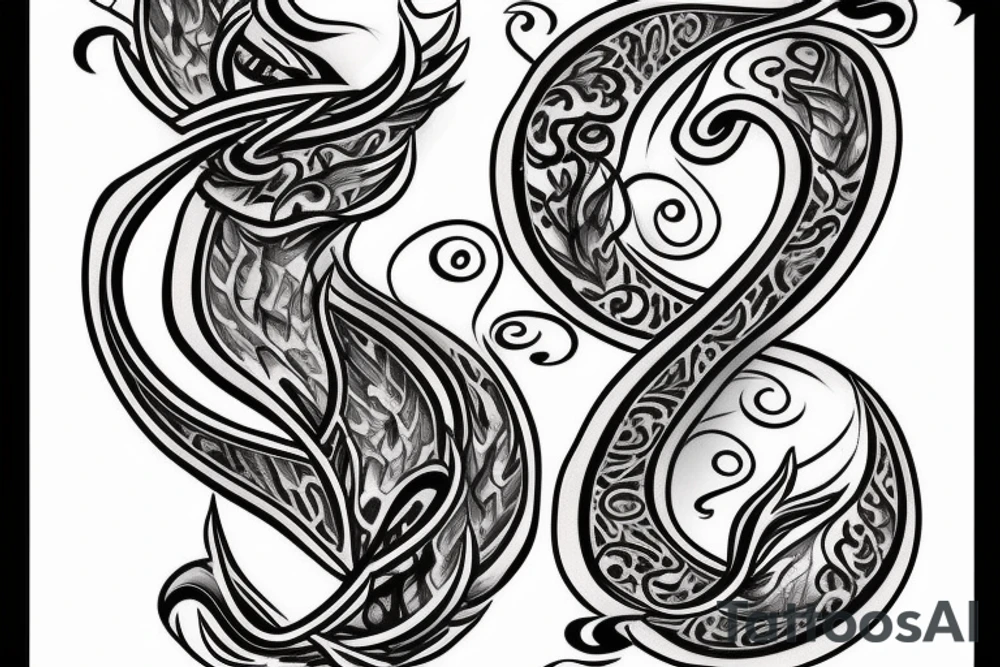 an oil lamp tattoo with the flame off to the side of the oil lamp but underneath an infinite symbol tattoo idea