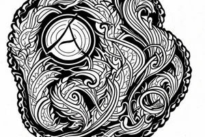 an oil lamp tattoo with the flame off to the side of the oil lamp but underneath an infinite symbol tattoo idea