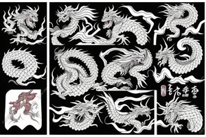 japanese dragon wrapped around an oni samurai tattoo idea