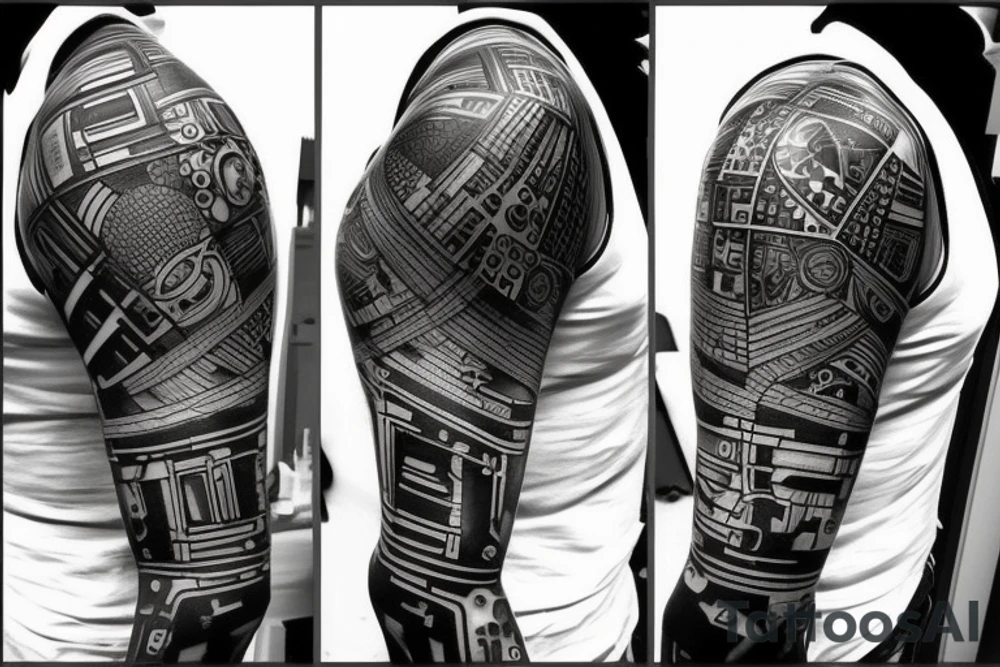cyberpunk style tattoo idea