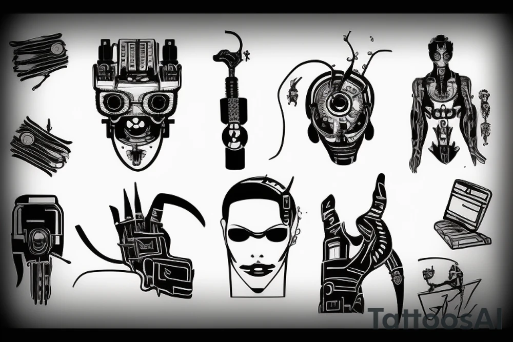 cyberpunk style tattoo idea