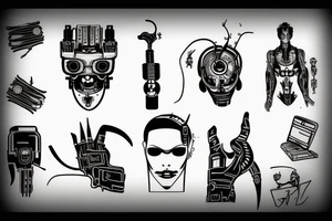 cyberpunk style tattoo idea