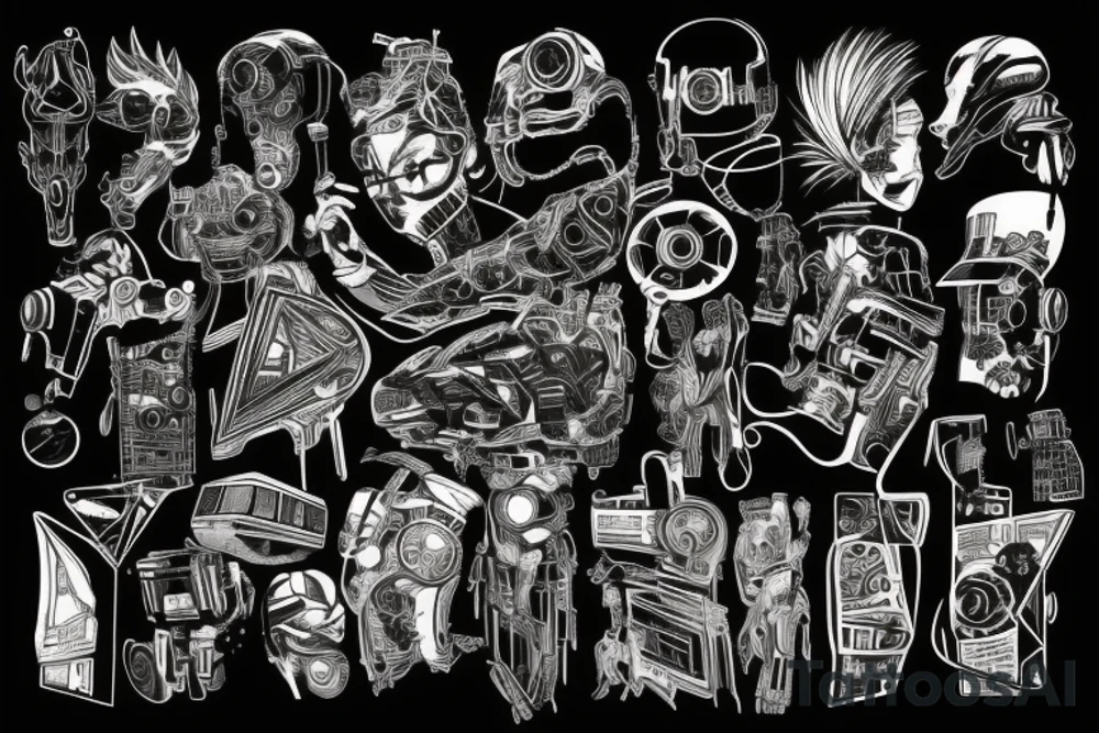 cyberpunk style tattoo idea