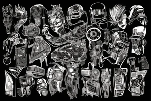 cyberpunk style tattoo idea