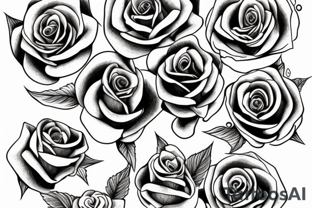 Rose  with Allyson as the stem in cursive tattoo idea