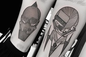 tattoo of the future in a minimalist and cyberpunk style tattoo idea