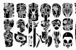 tattoo of the future in a minimalist and cyberpunk style tattoo idea