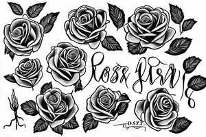 Rose with the word Allyson  written as the rose stem in cursive tattoo idea